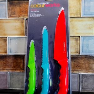 Farberware 3 Piece Chef Knife Set, NEW!!